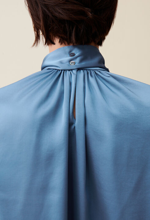 Blouse fluide col lavallière