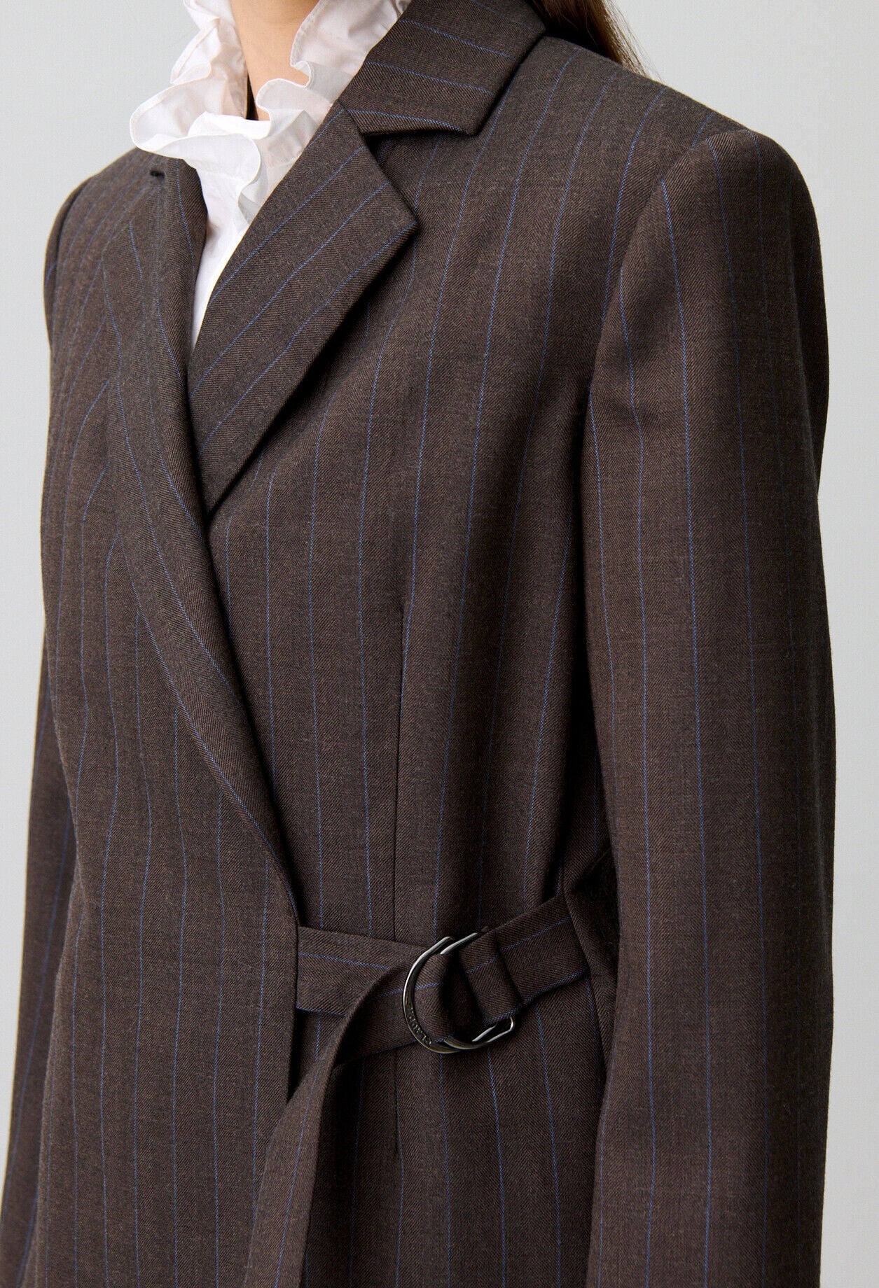 Veste tailleur droite ray&eacute;e