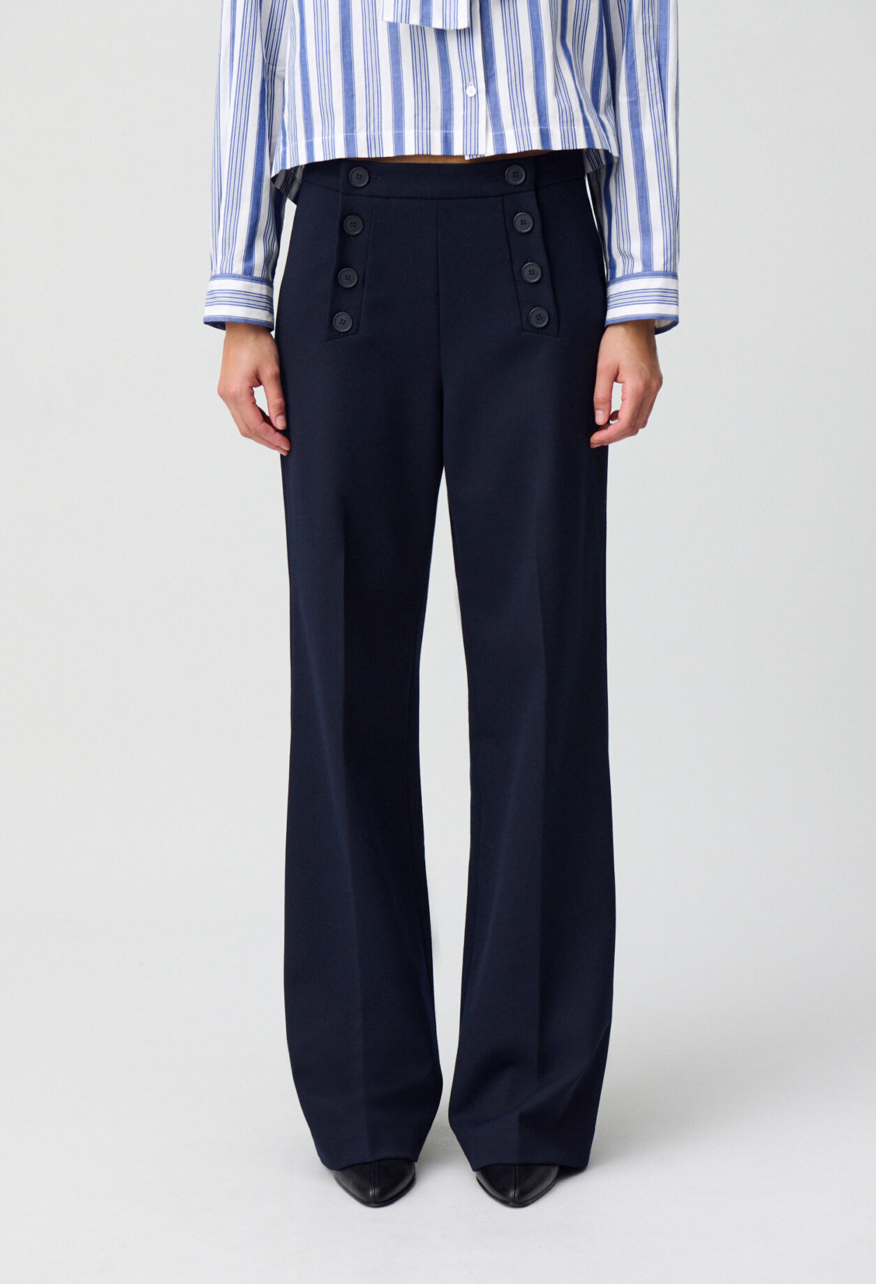 Pantalon droit à pont