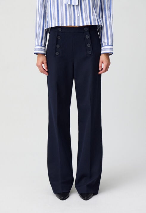 Pantalon droit à pont
