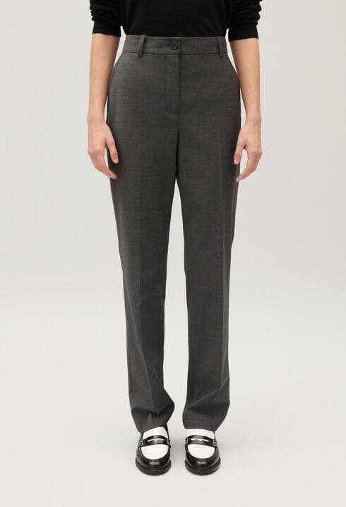 Pantalon tailleur gris chiné