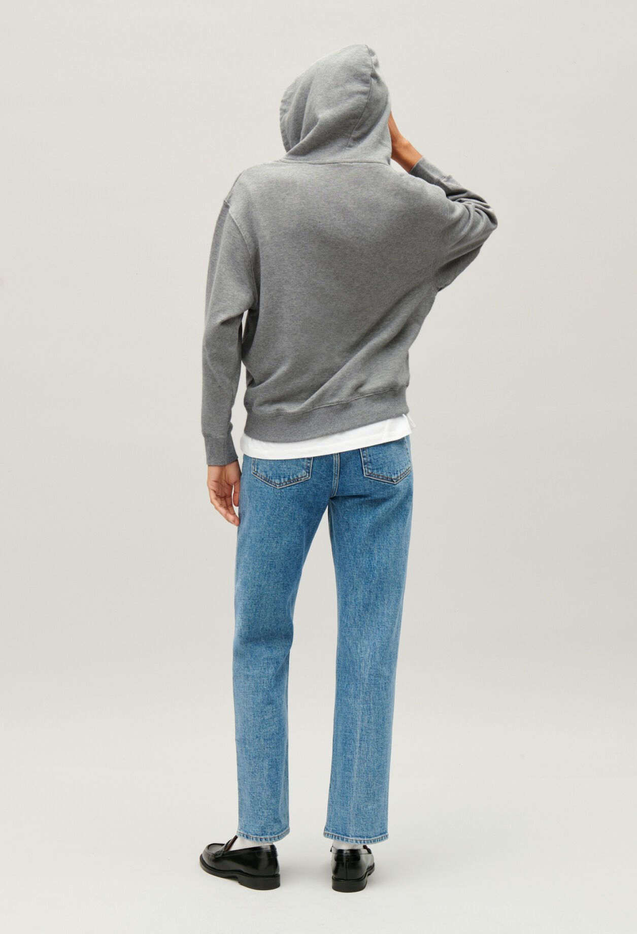 Sweatshirt capuche Jean Toto gris chiné