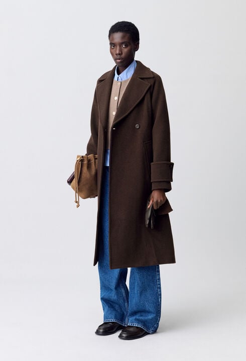 Manteau long ceinturé