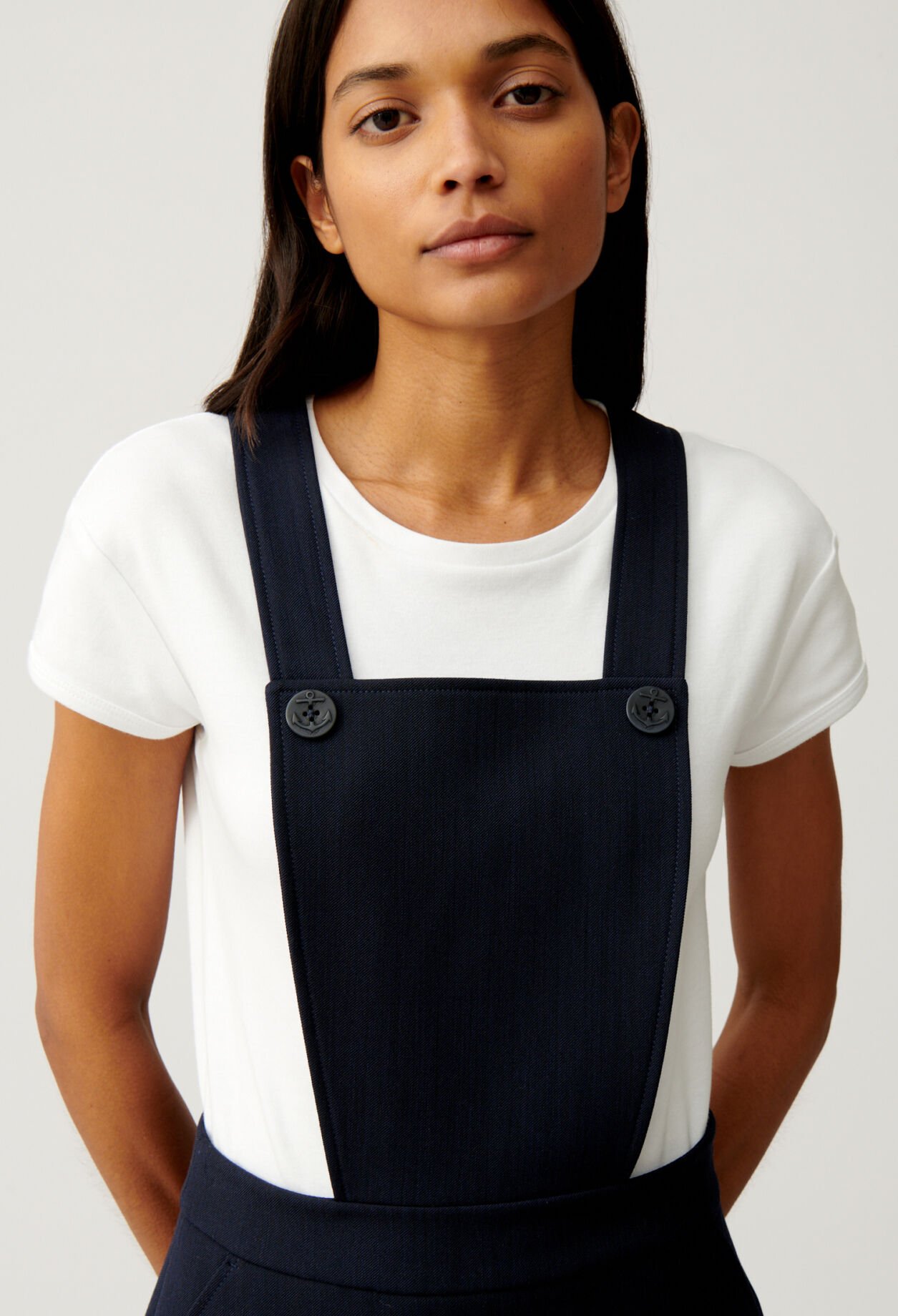 Robe courte bretelles marine