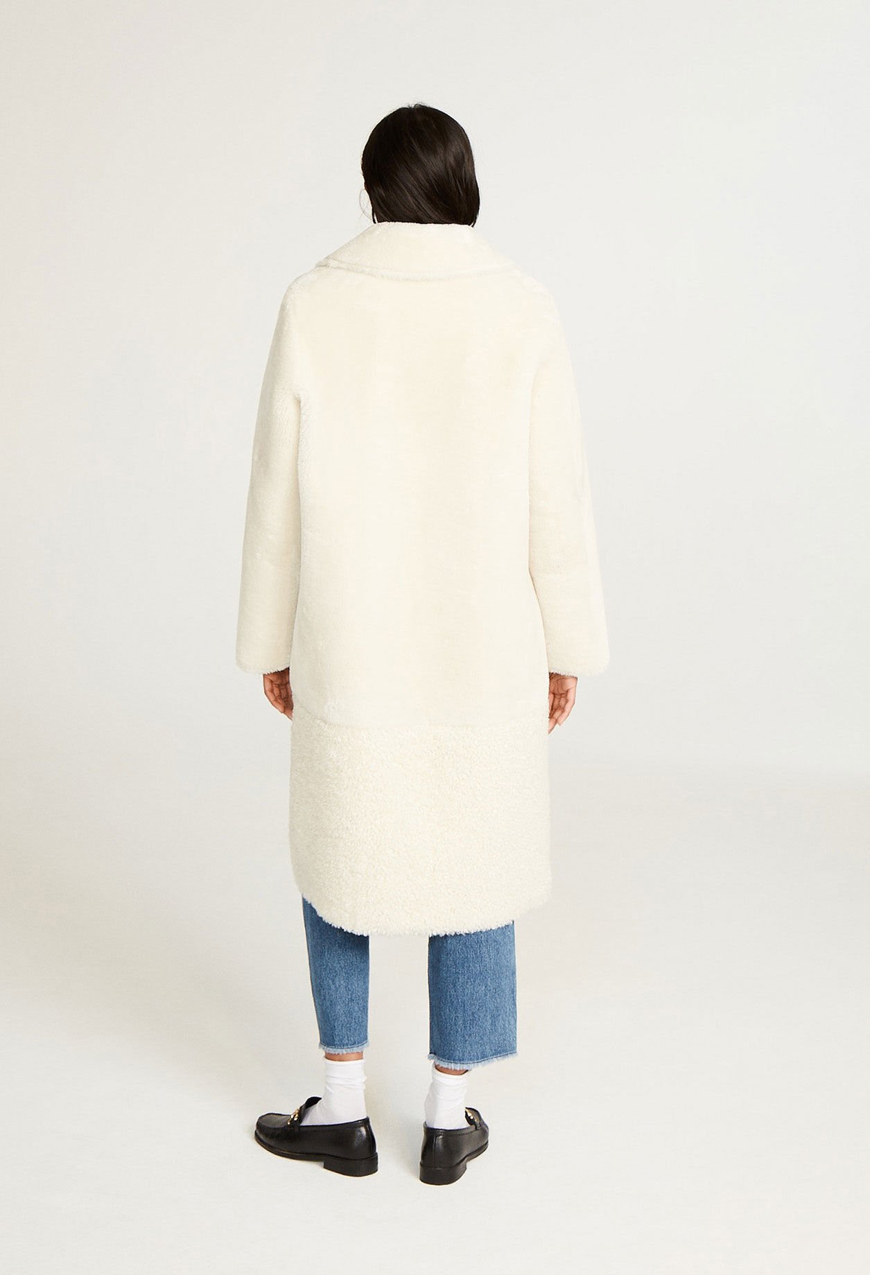 Manteau mi-long blanc