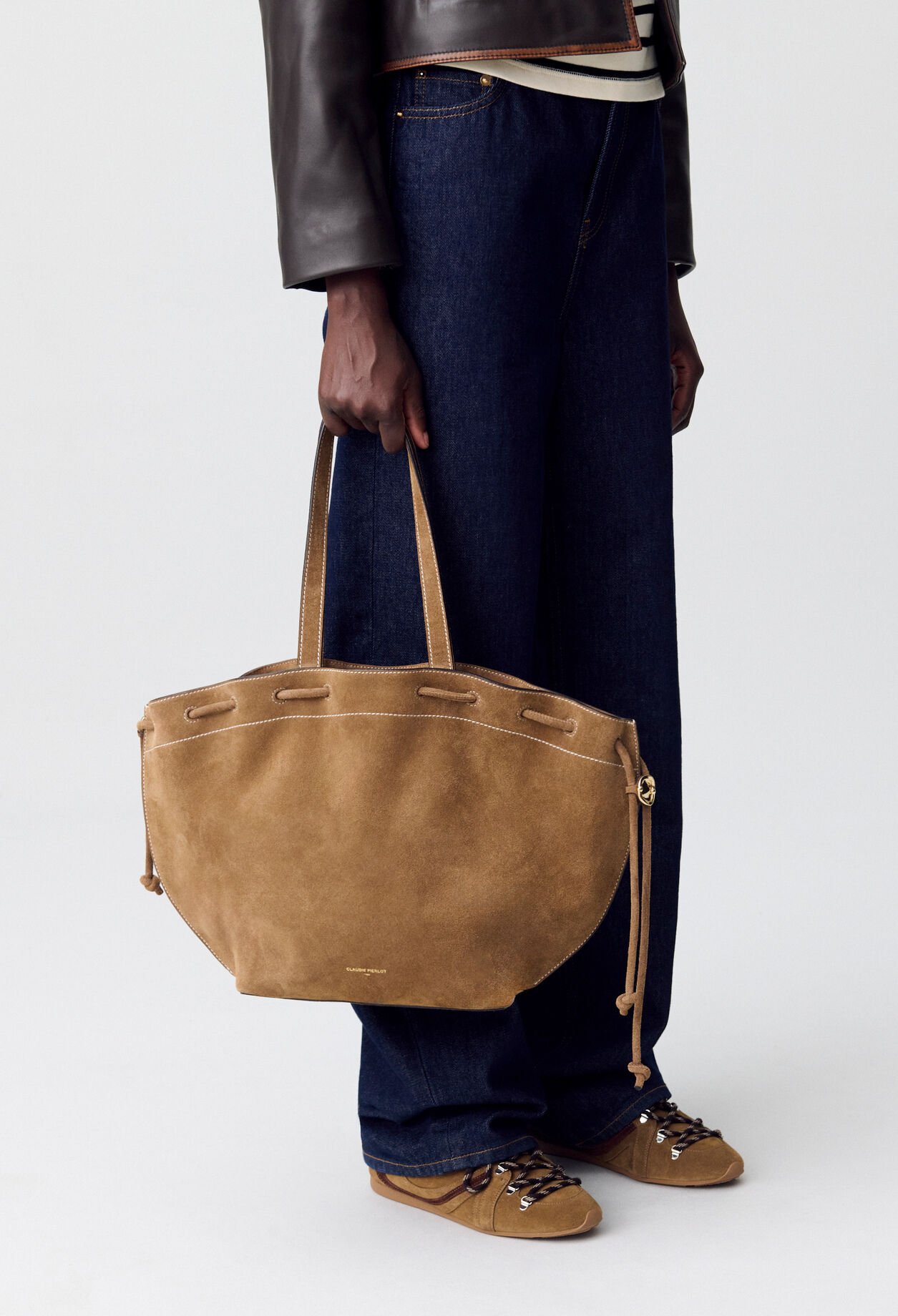 Sac cabas cuir suède