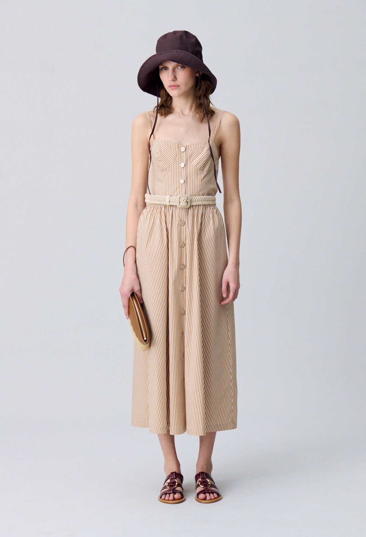 Robe longue rayée
