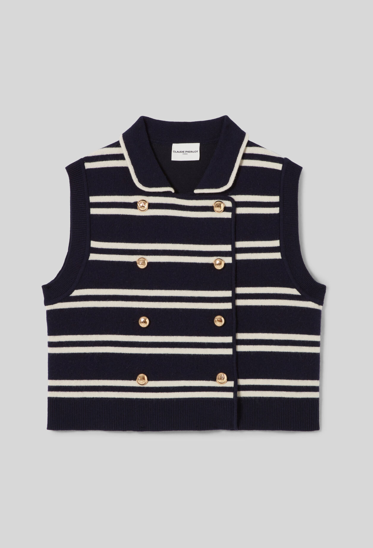 Cardigan rayé sans manches