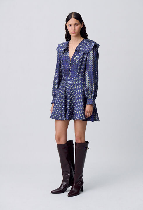 Robe courte soie imprimée