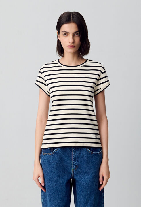 T-shirt manches courtes marinière