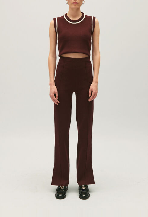 Pantalon droit fentes cheville