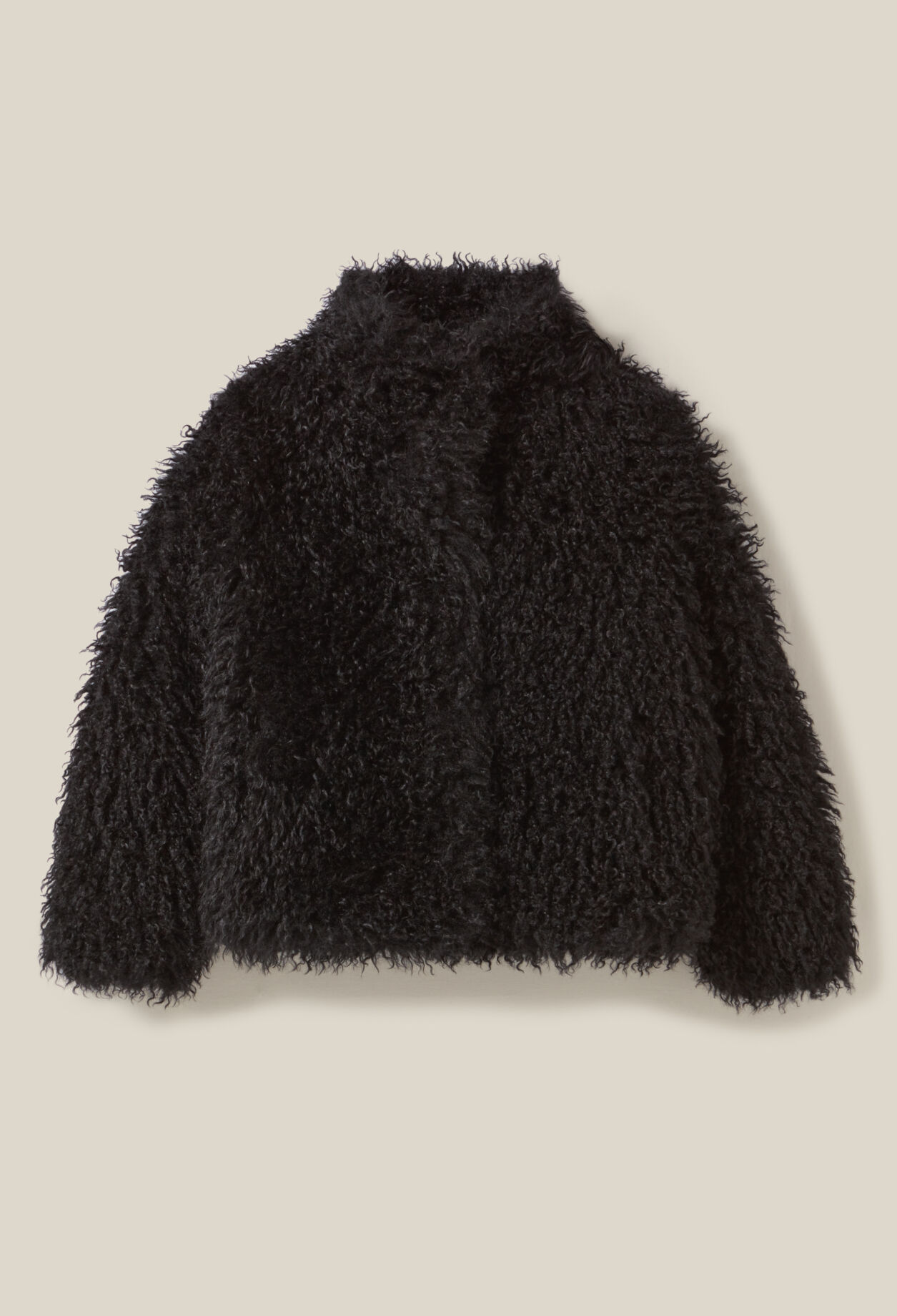 Manteau fausse fourrure noir