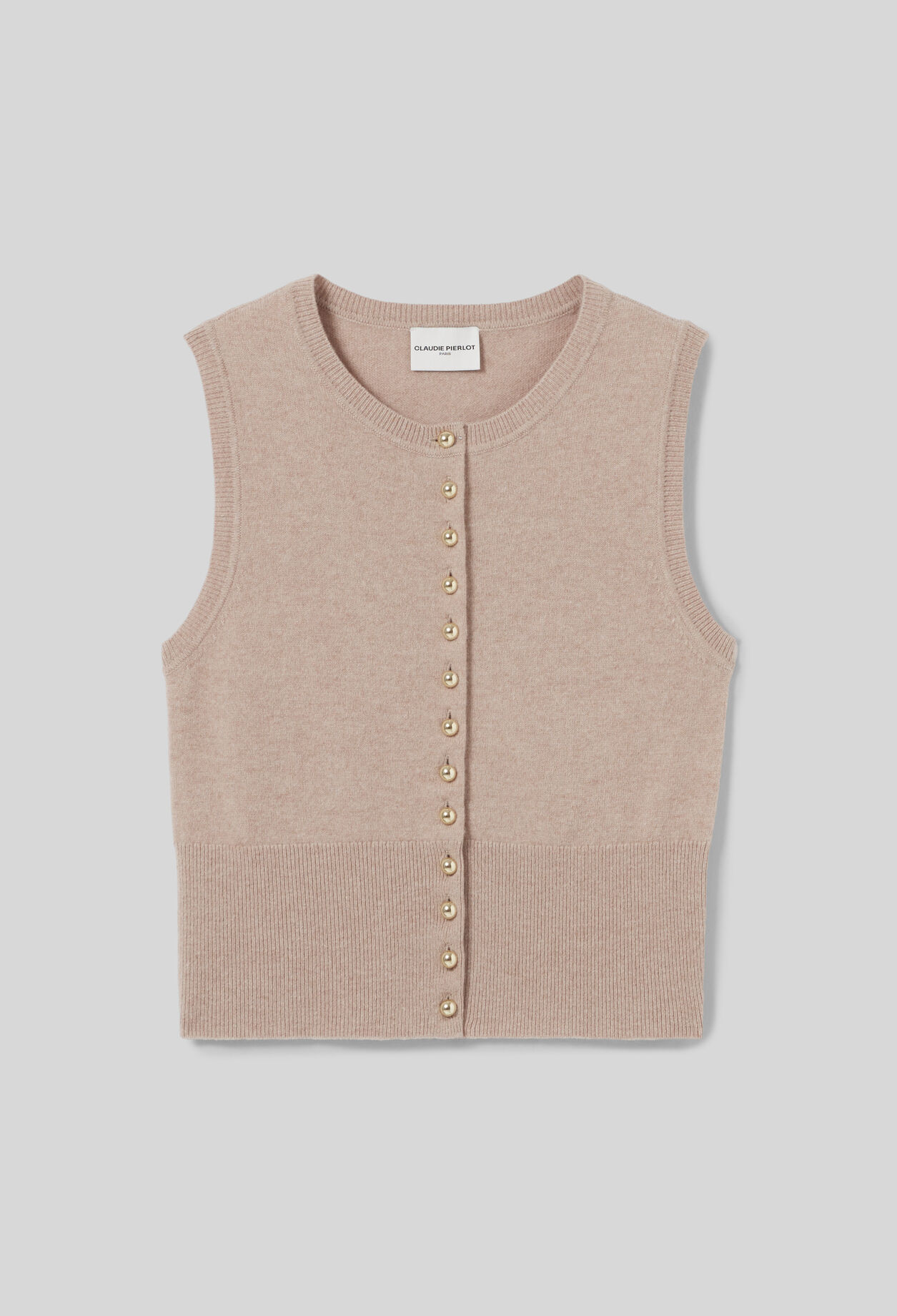 Top maille boutonné
