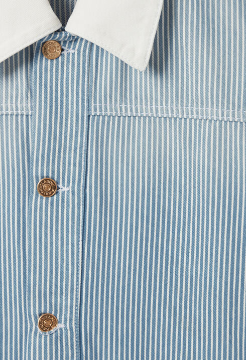 Veste denim gabardine à rayures