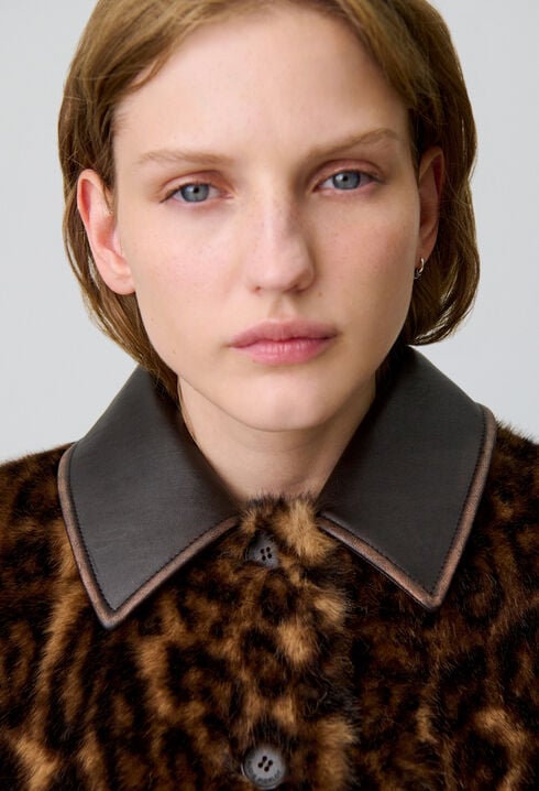 Manteau fausse fourrure léopard