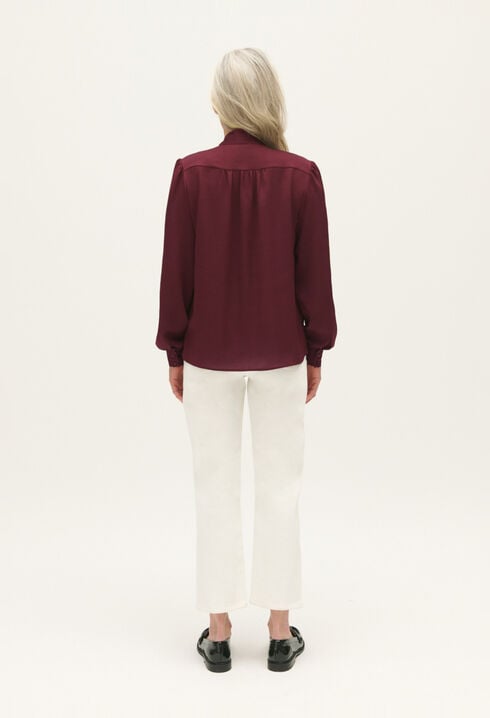 Blouse lavallière bordeaux