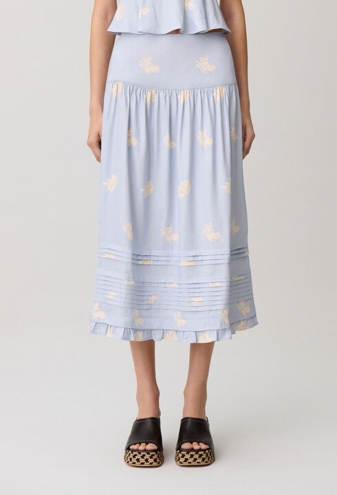 Jupe midi fleurs