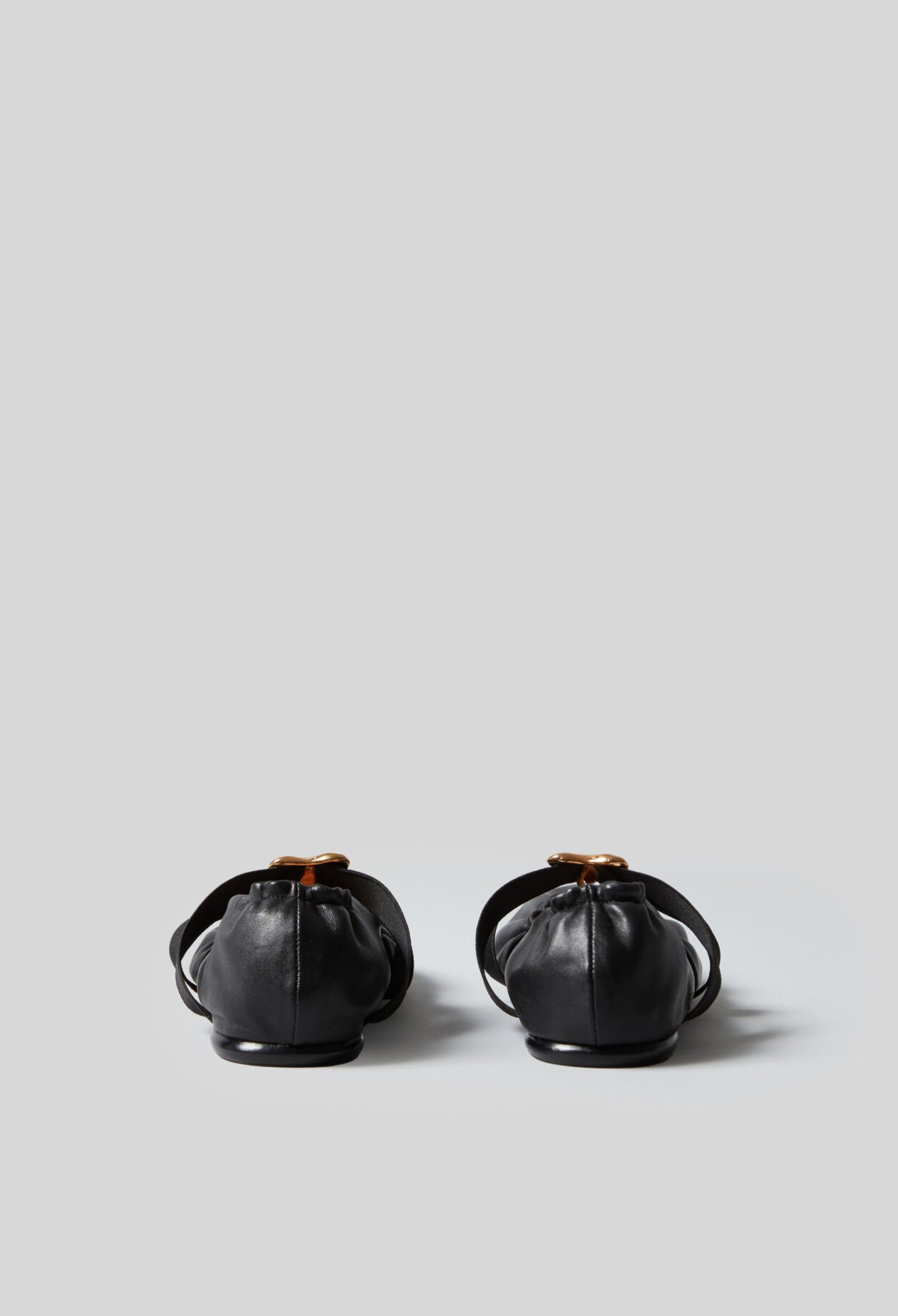 Ballerines cuir cœur doré