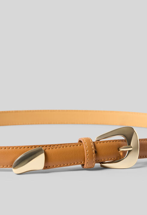 Ceinture cuir boucle organique