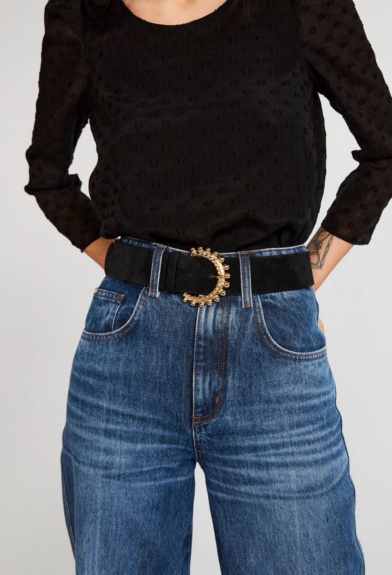 Ceinture à boucle en cuir responsable
