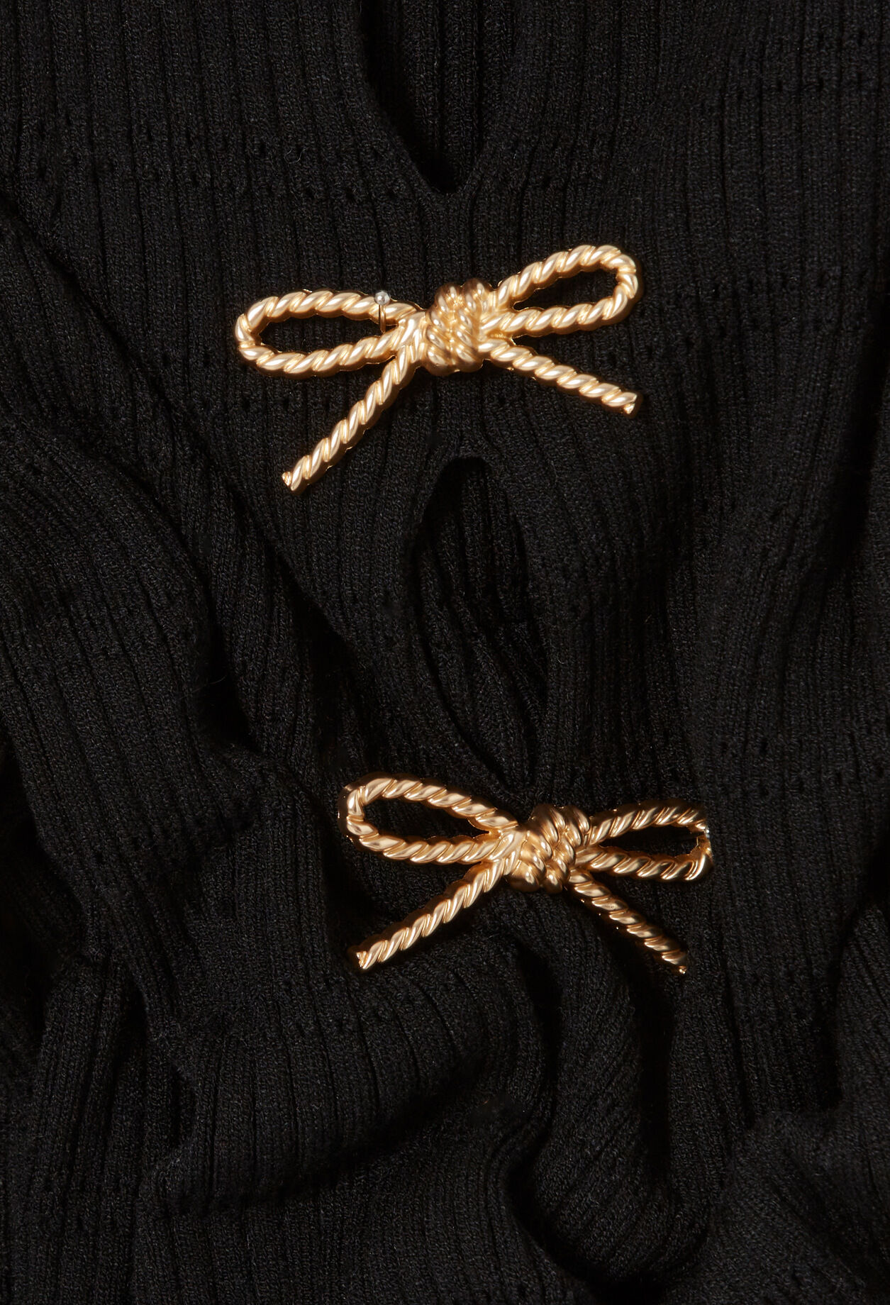 Robe courte maille nœuds