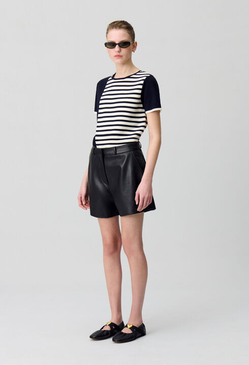 Short cuir noir 