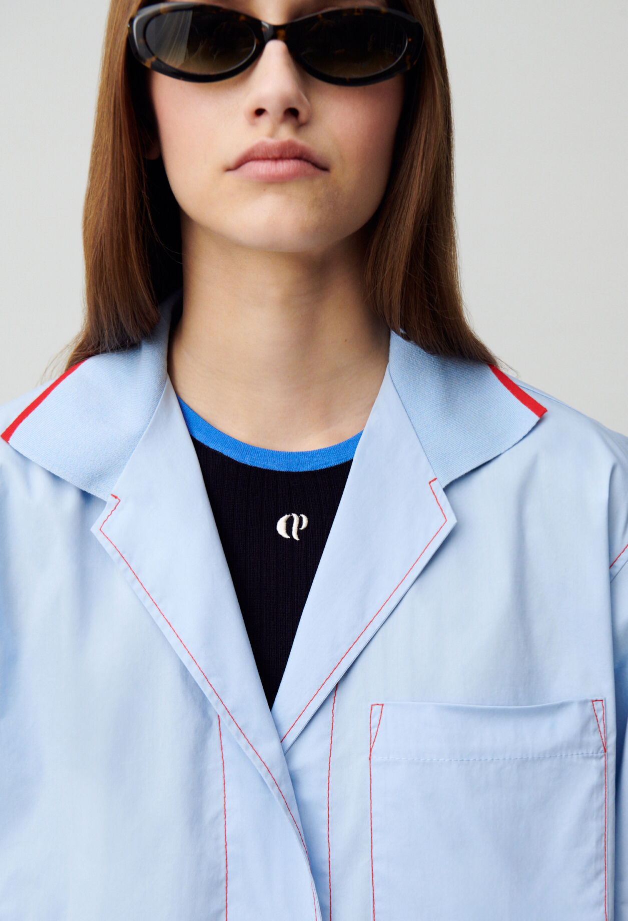 Chemise oversize contrastée