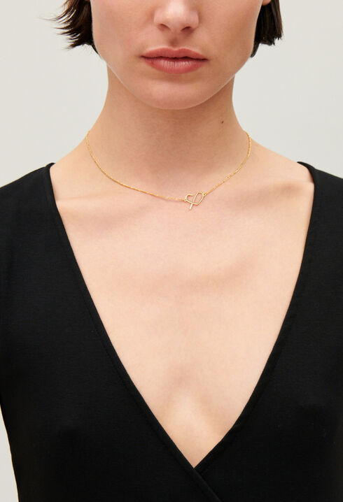 Collier c&oelig;ur CP laiton dor&eacute;