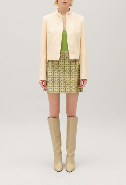 Veste biker beige clair