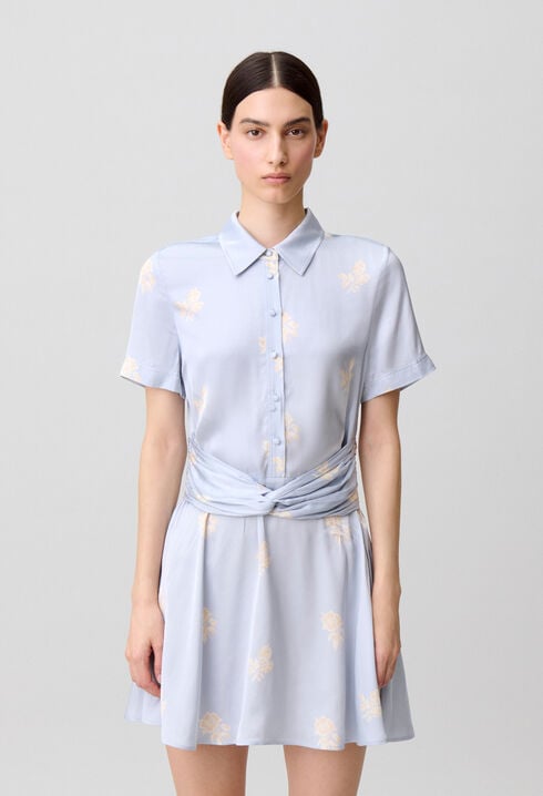 Robe satin fleurs