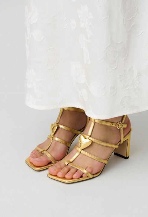Sandales à talons cuir