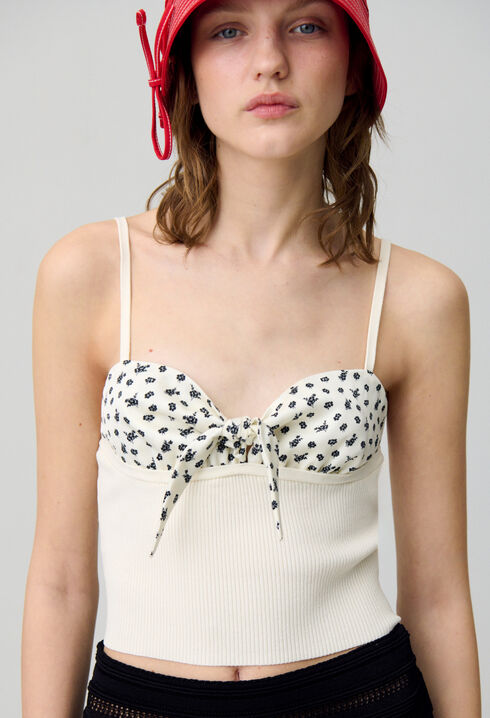 Top maille fine décolleté