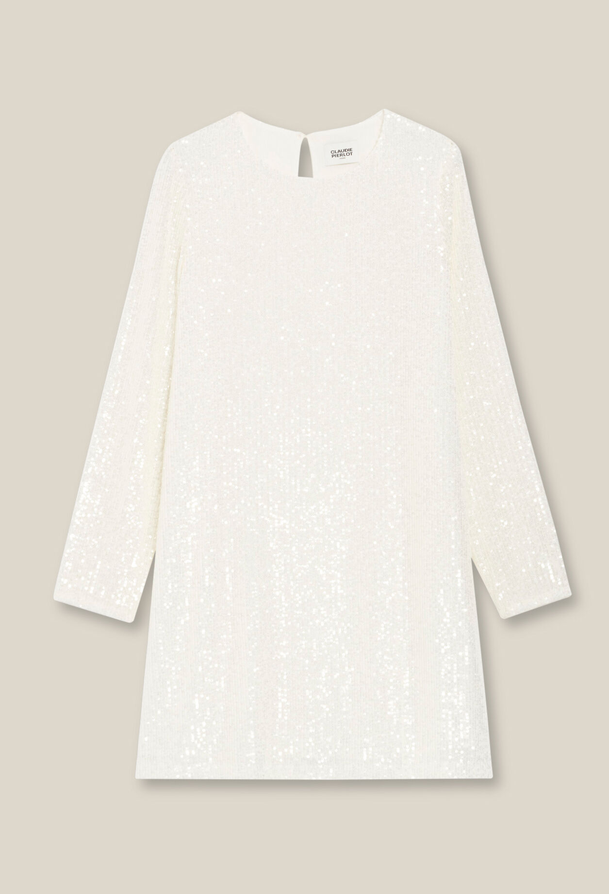 Robe courte Rififi sequins écrue