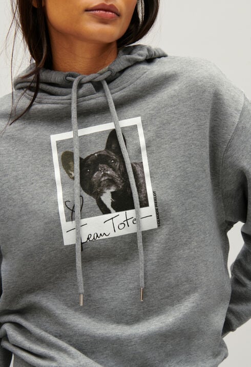 Sweatshirt capuche Jean Toto gris chiné