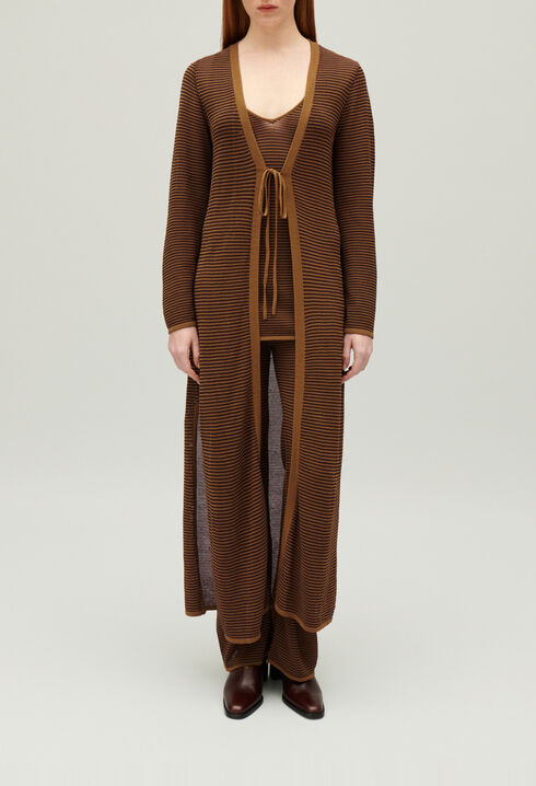 Cardigan long marron