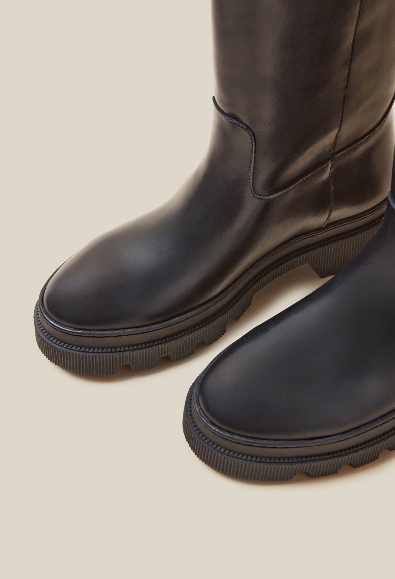 Bottes hautes cuir lisse