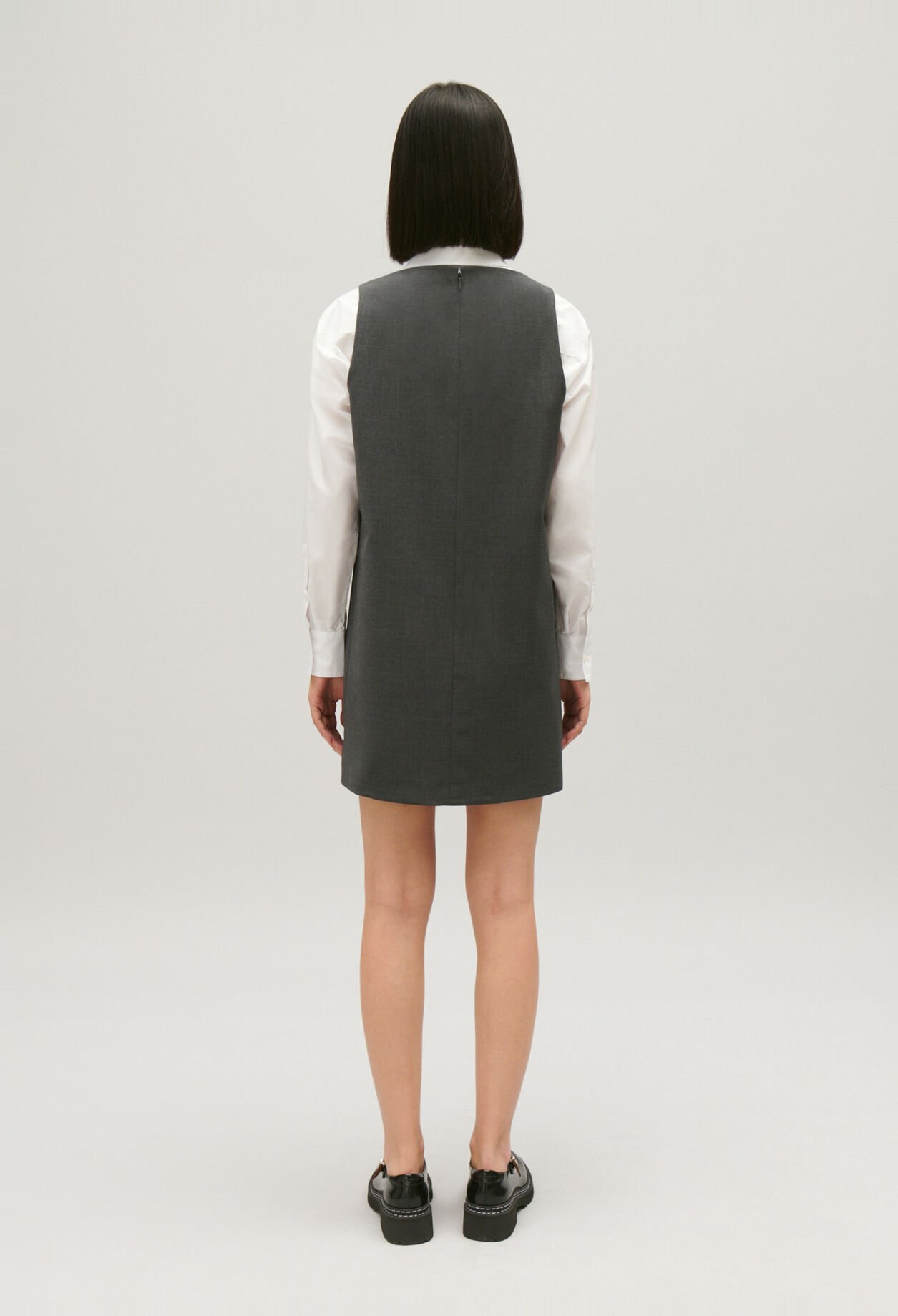 Robe courte gris chiné