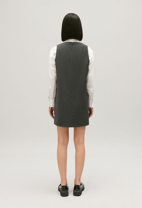 Robe courte gris chiné
