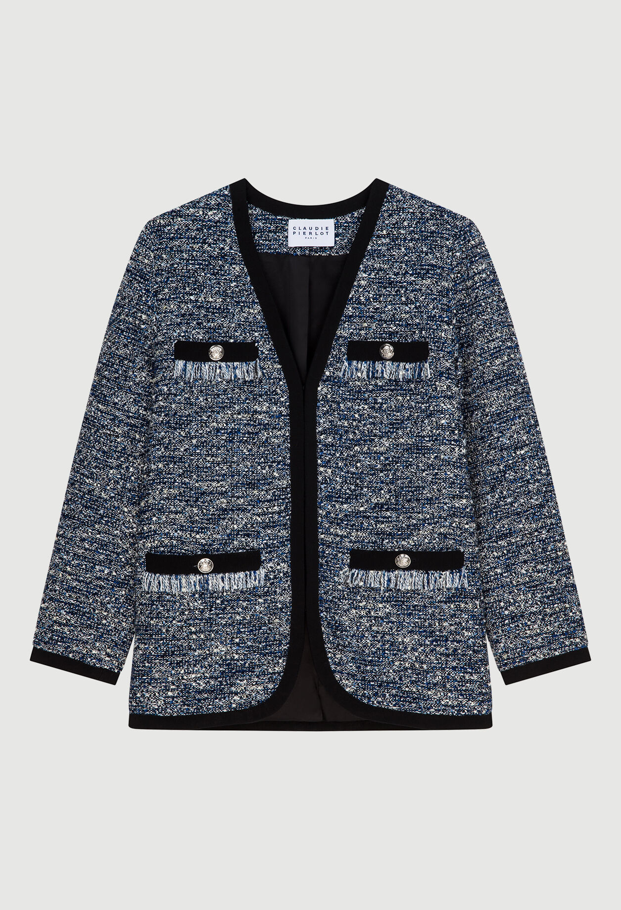 Veste tweed à galons