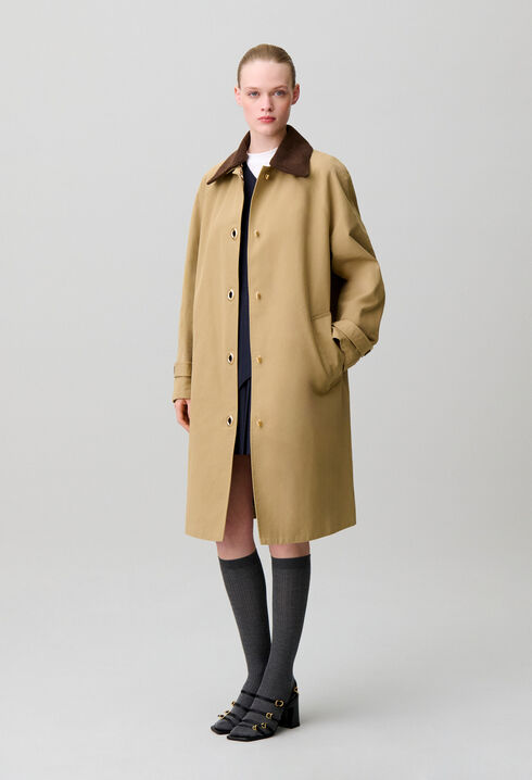 Trench col velours amovible