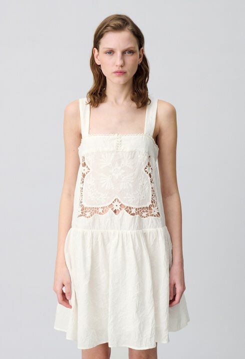 Robe courte buste brodé