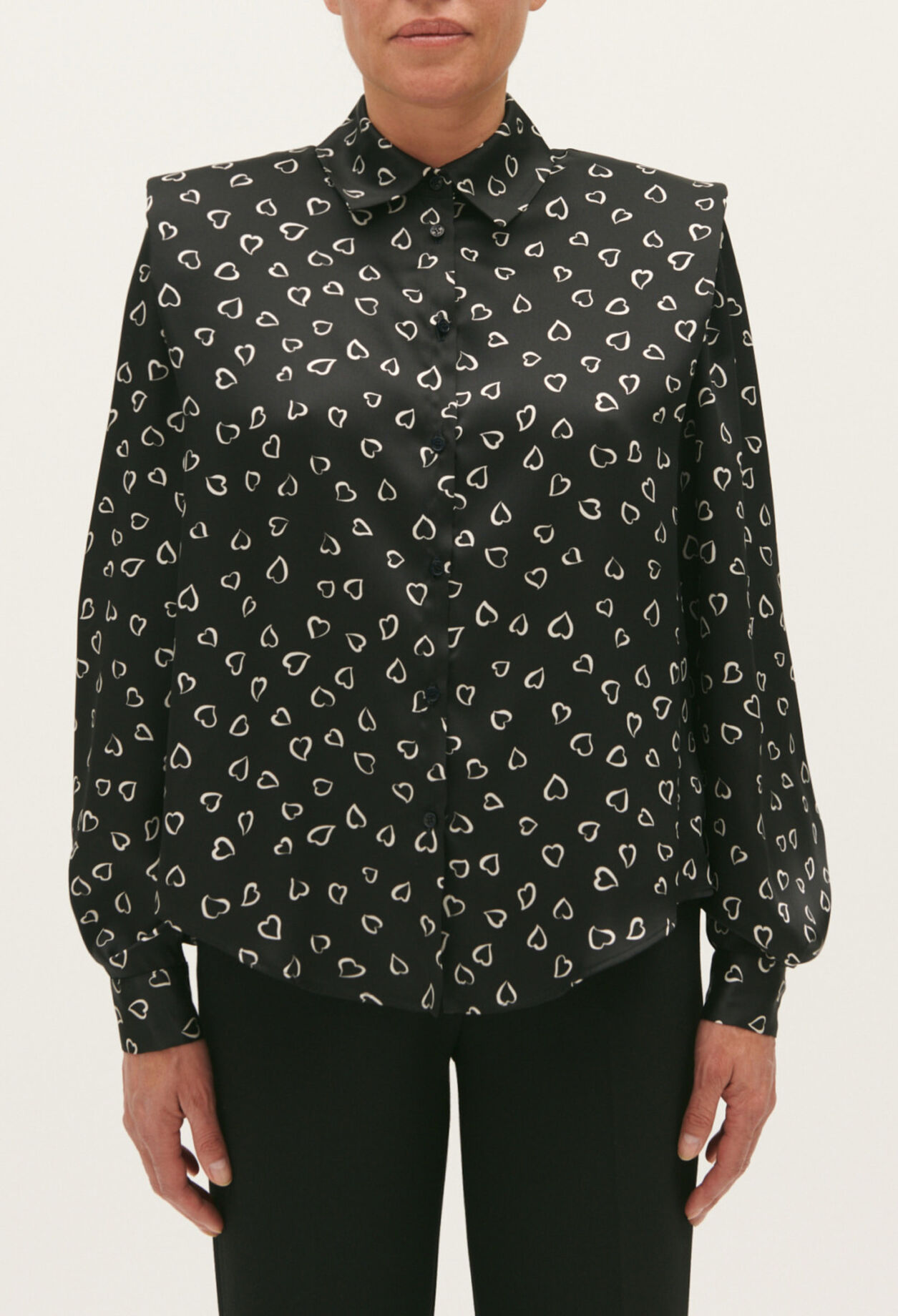 Chemise fluide imprimé cœurs