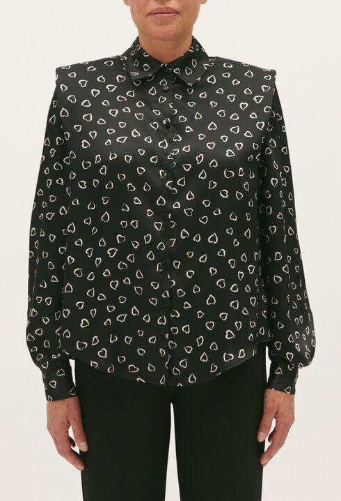 Chemise fluide imprimé cœurs