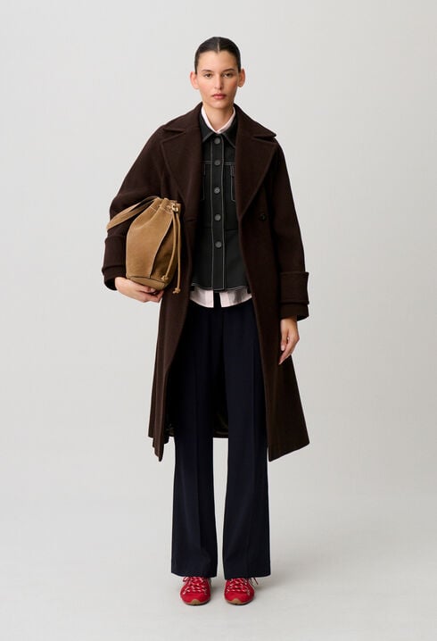 Manteau long ceintur&eacute;