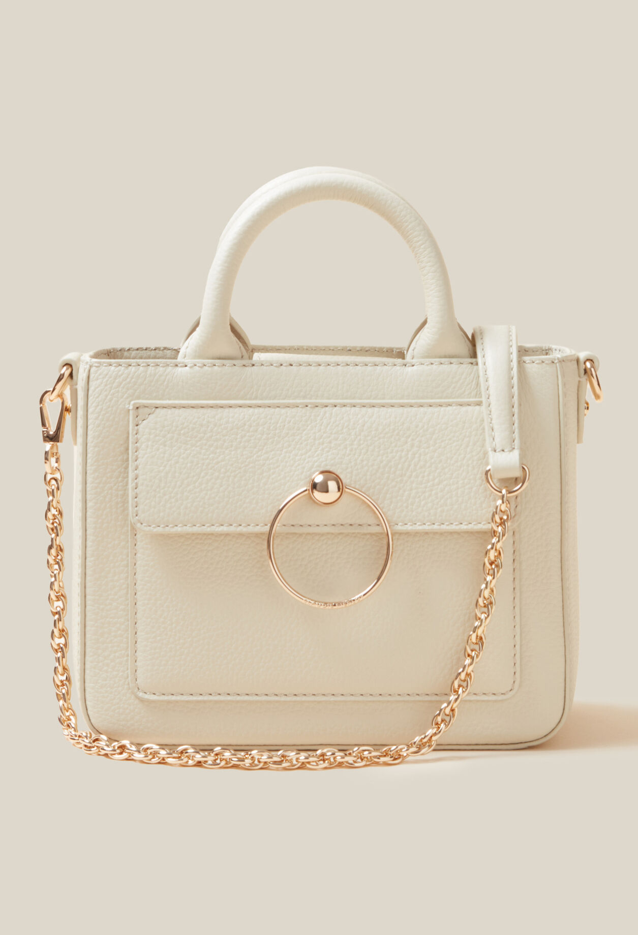 Sac Anouck cuir grain&eacute; cha&icirc;ne