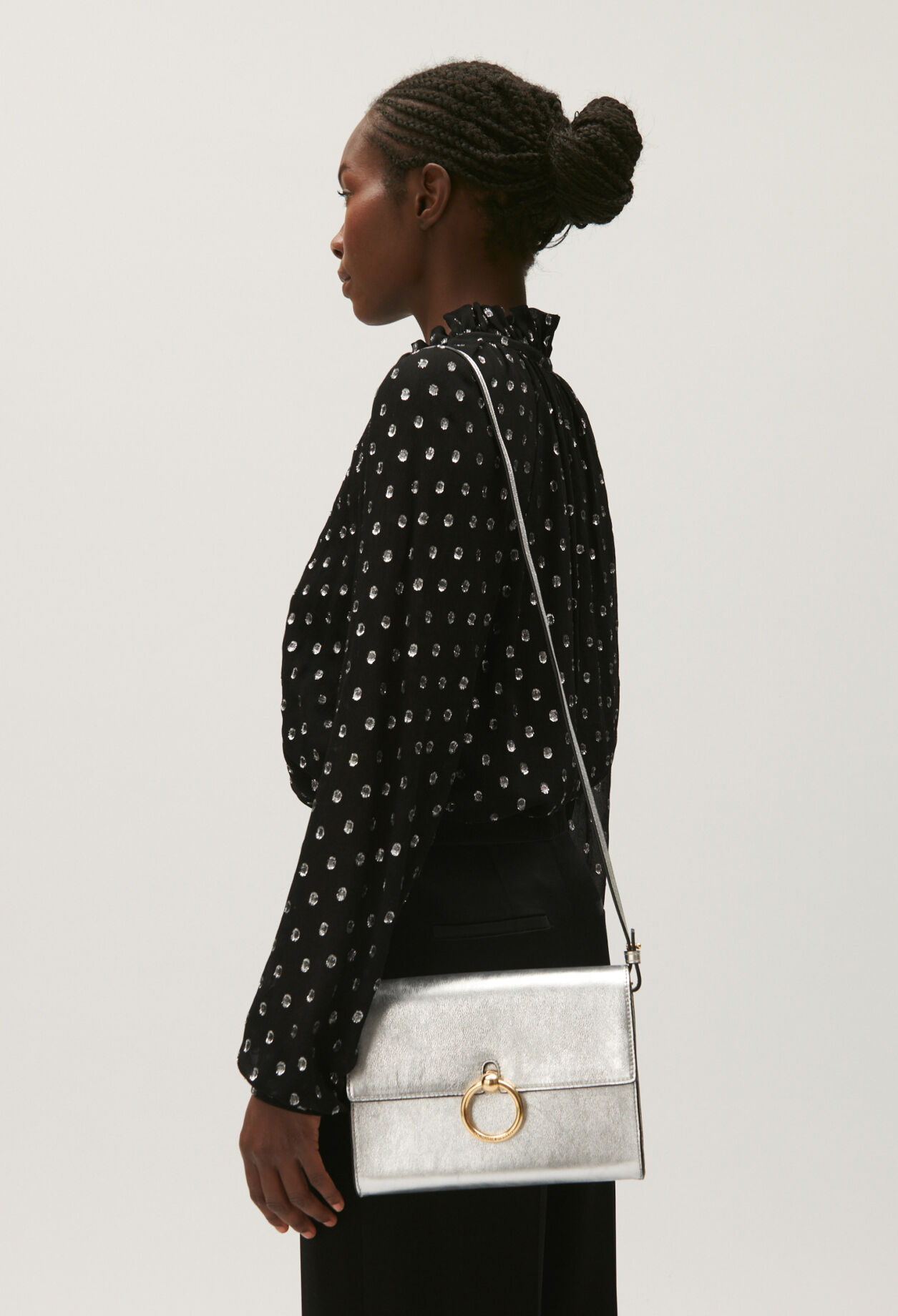 Sac claudie pierlot argenté hot sale