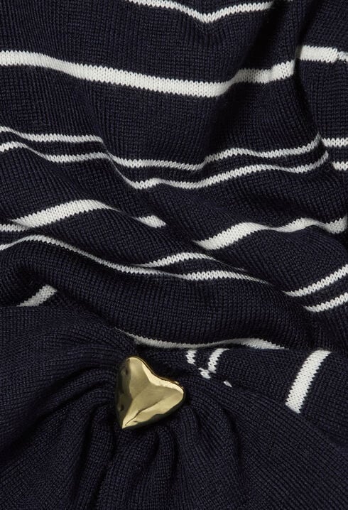 Pull maille ray&eacute; c&oelig;ur