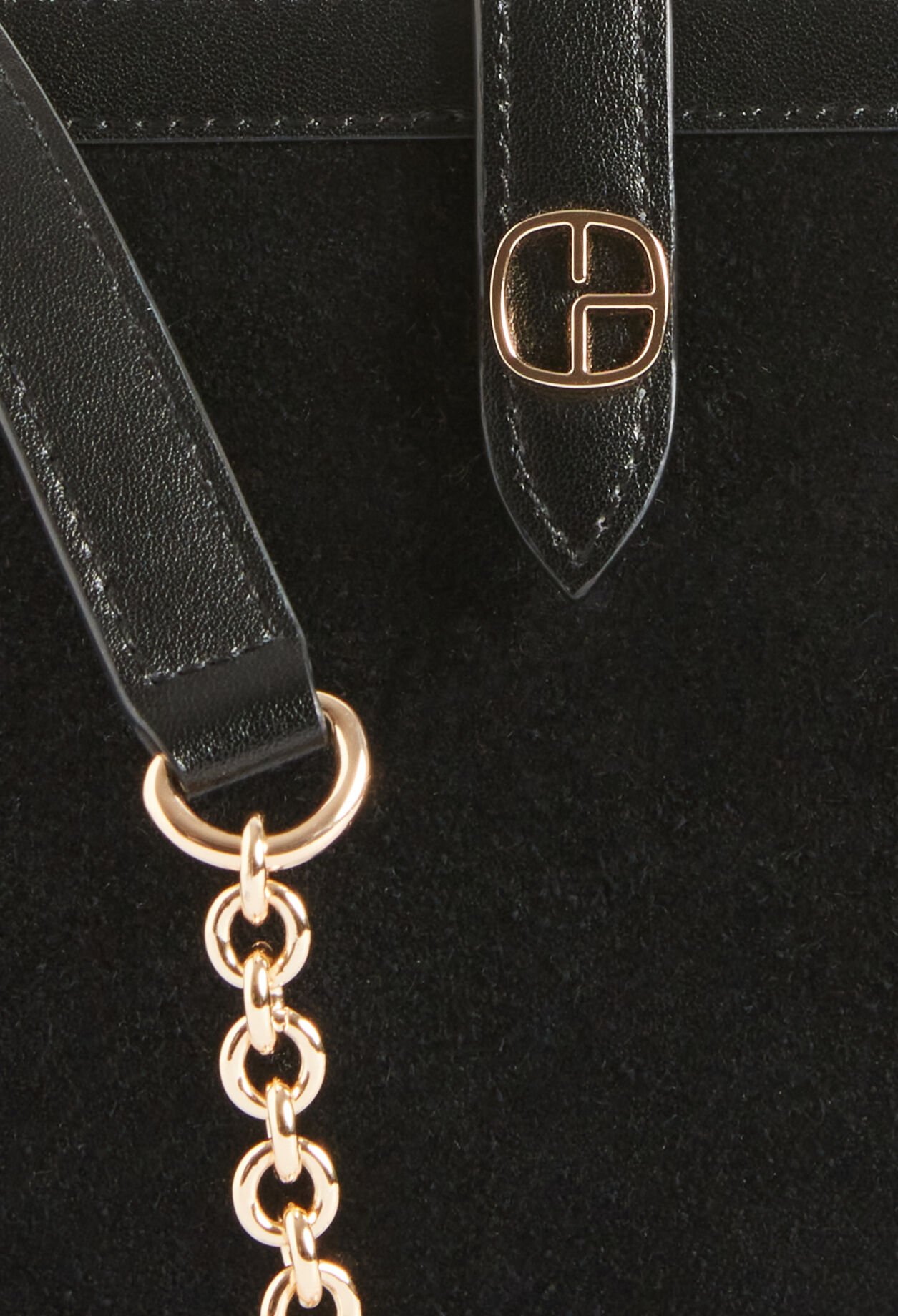 Sac pochette cuir suède noir 