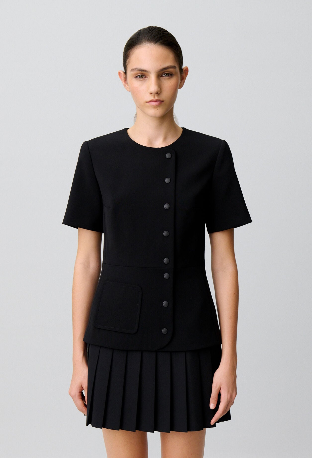 Robe courte bas pliss&eacute; effet basque