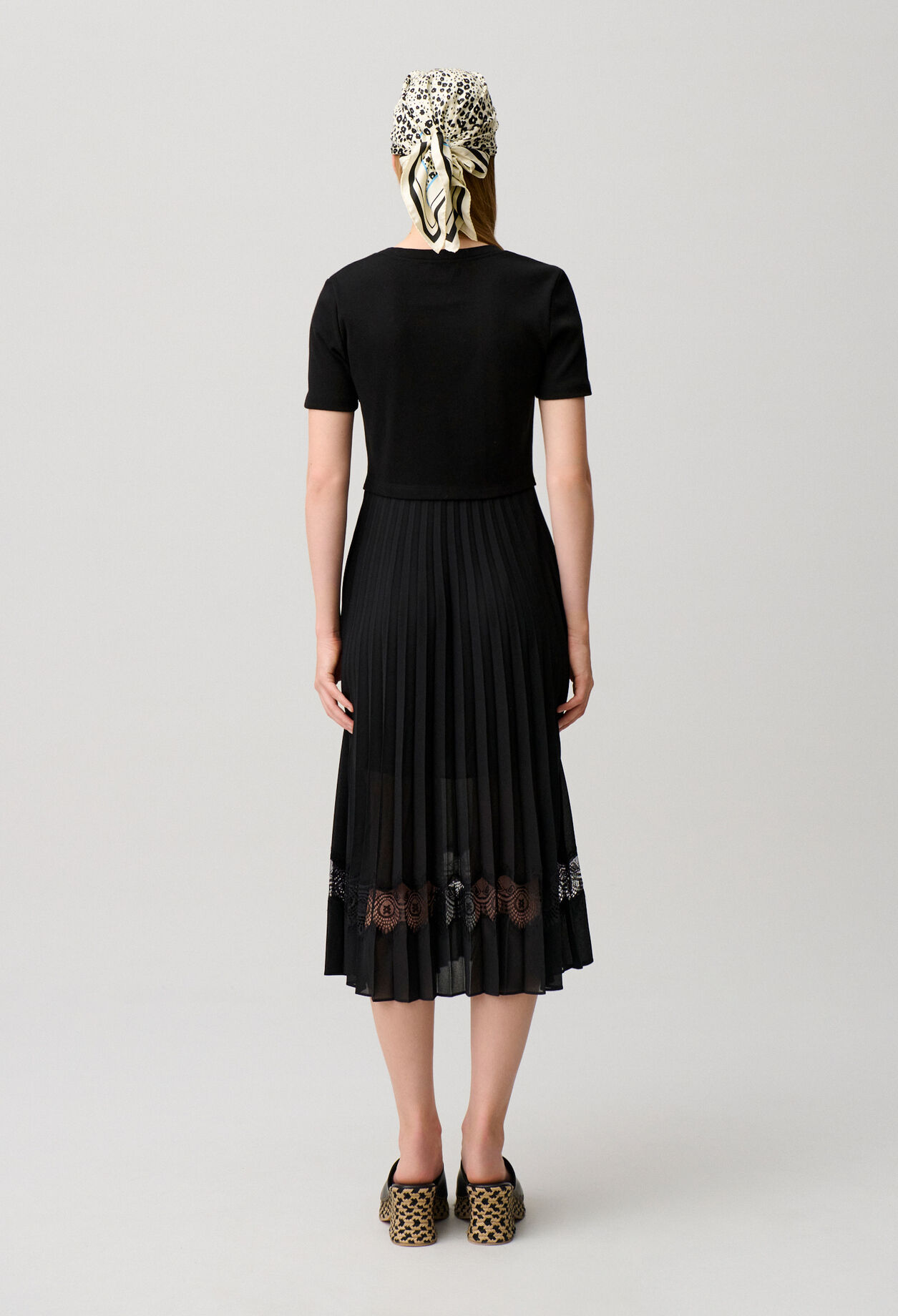 Robe midi Twist bi-mati&egrave;re noire
